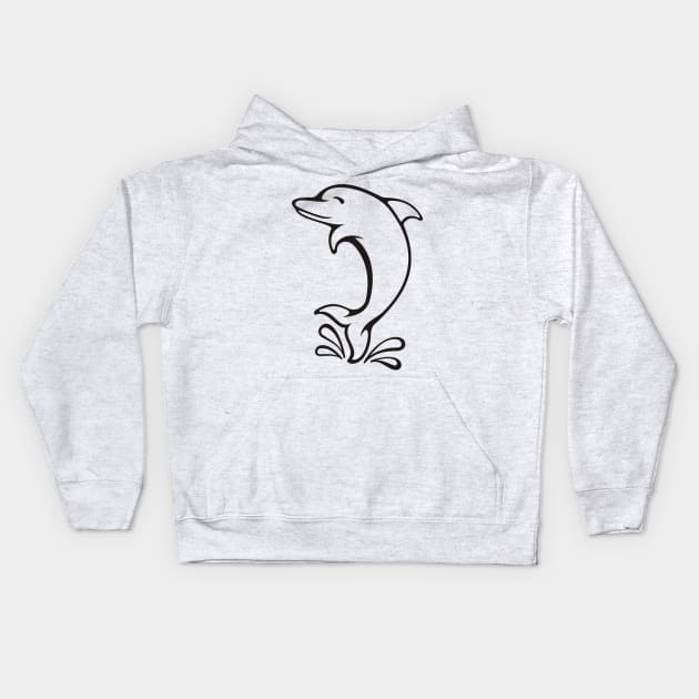 Dolphin Icon Kids Hoodie by sifis